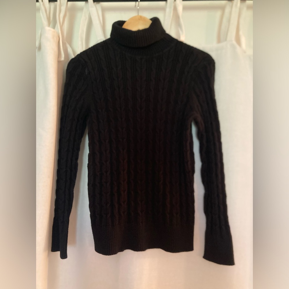 Thick Cable Knit Turtleneck Sweater